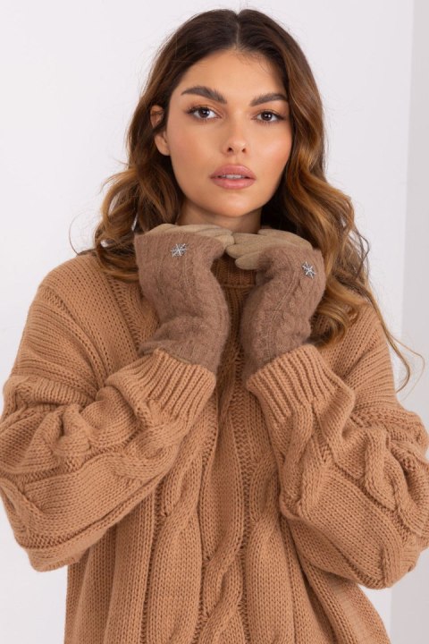 Rękawiczki Model AT-RK-231405.08X Dark Beige - AT AT Rękawiczki Model AT-RK-231405.08X Dark Beige - AT AT