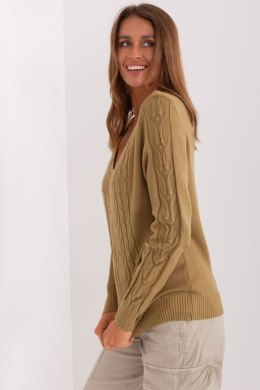 Sweter Damski Model AT-SW-2329.98P Oliwka - AT AT