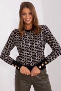 Sweter Damski Model AT-SW-2342.46P Black/Beige - AT AT