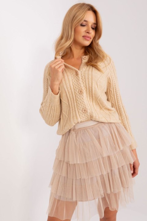 Sweter Damski Model AT-SW-2346-2.99P Beige - AT AT Sweter Damski Model AT-SW-2346-2.99P Beige - AT AT