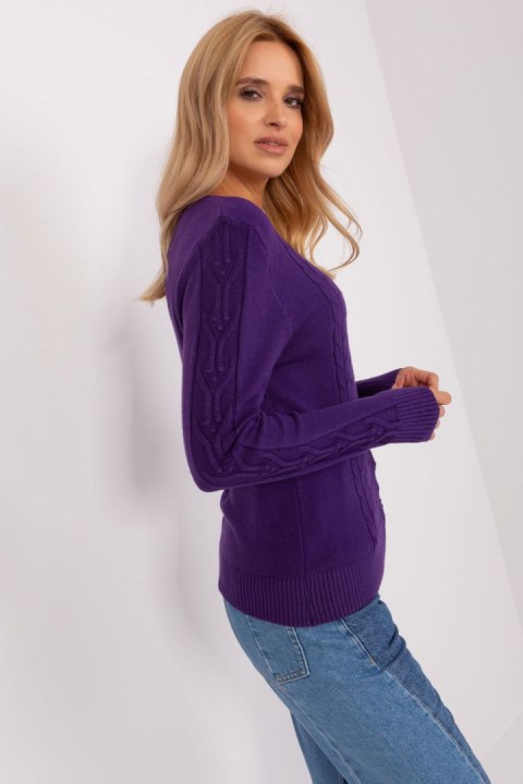 Sweter Damski Model AT-SW-2329.98P Dark Violet - AT AT Sweter Damski Model AT-SW-2329.98P Dark Violet - AT AT