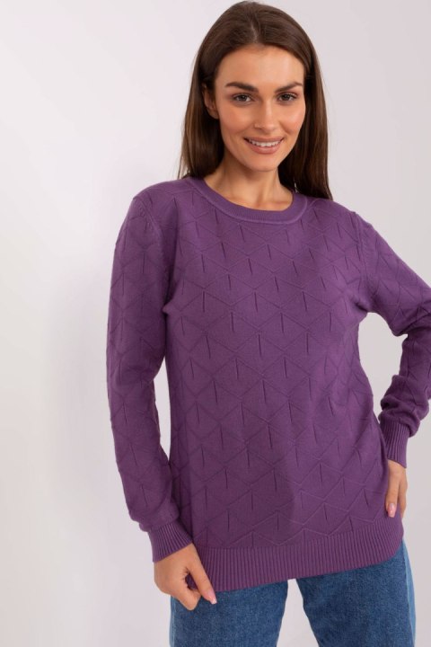 Sweter Damski Model AT-SW-232901.25X Violet - AT AT Sweter Damski Model AT-SW-232901.25X Violet - AT AT